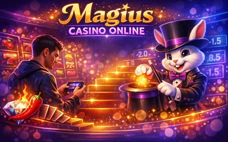 Magius Casino home page hero banner